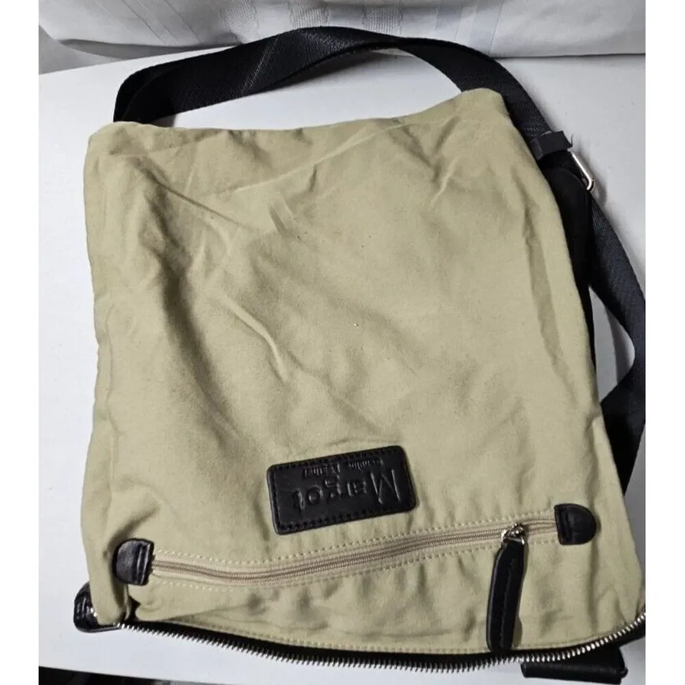 Margot black genuine leather soft soft 3 zipper crossbody messenger bag‎